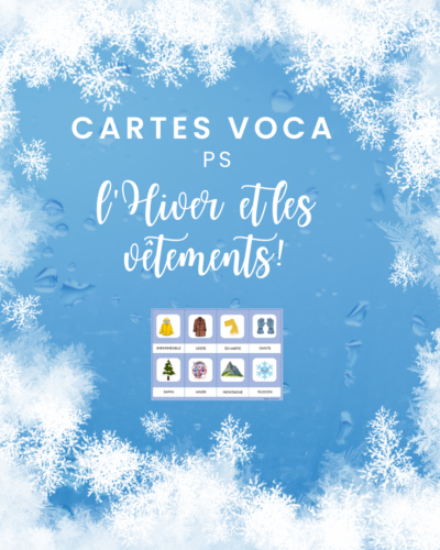 Cartes de vocabulaire hiver et vêtements