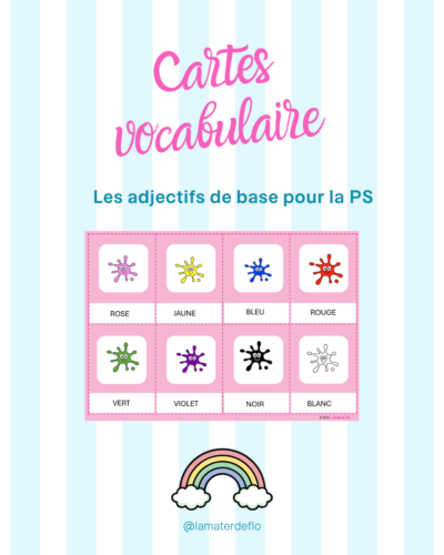 Cartes vocabulaire PS -les adjectifs
